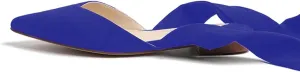 Women’s Suede Closed Pointed Toe Flats Elegant Wrap Around Ankle Strap Lace Up Ballet Shoes Low Heel Slingback Dress Wedding Party Sandals