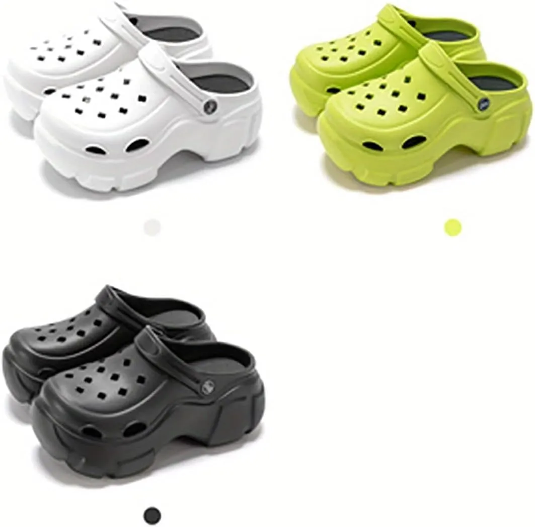 Women's Trendy Platform Clogs for Women,High Platform Clog Sandals,Outdoor Beach Sandals