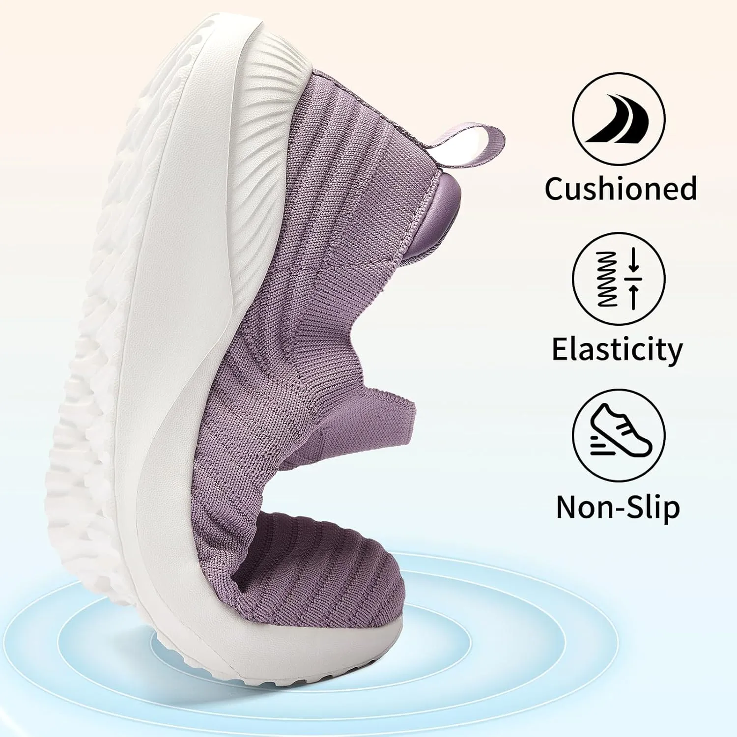 Womens Walking Shoes Slip on Sneakers Comfortable Knitted Mesh Sneakers Lightweight Casual Work Shoes