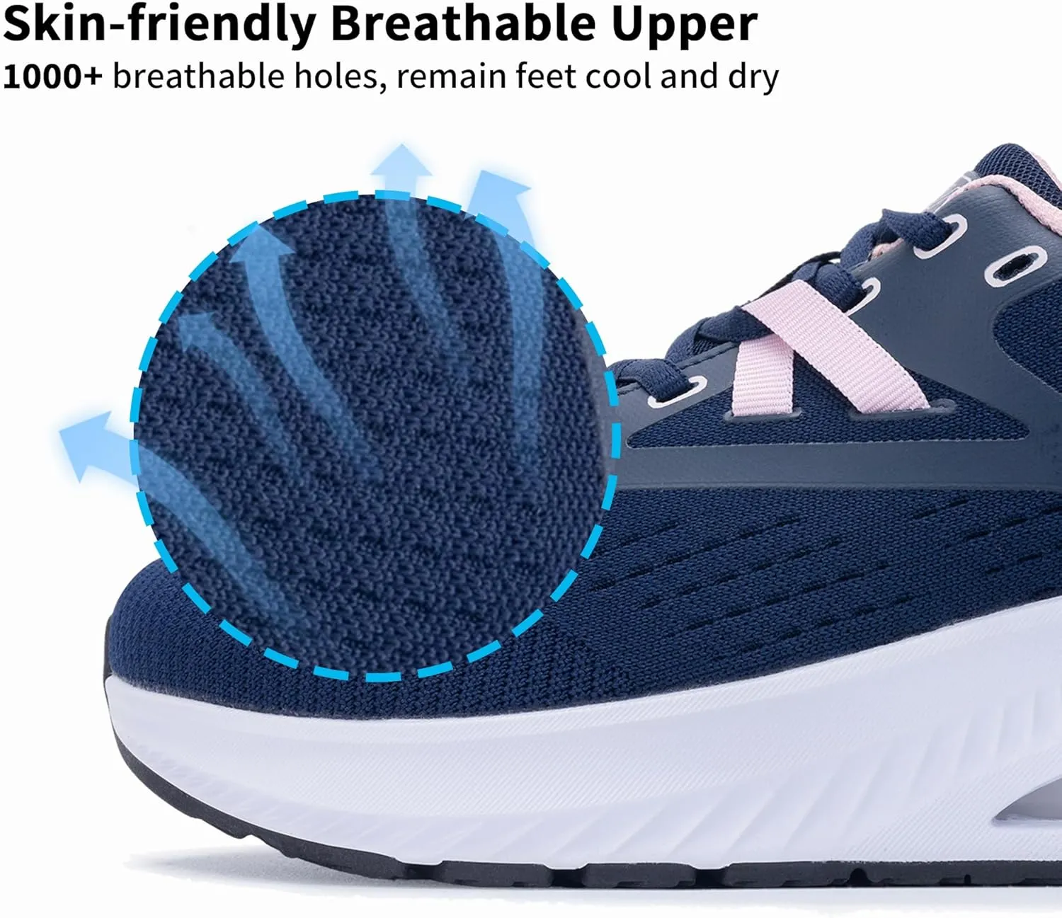 Women's Wide Toe Box Arch Support Walking Shoes Plantar Fasciitis Orthotic Air Tennis Sneakers