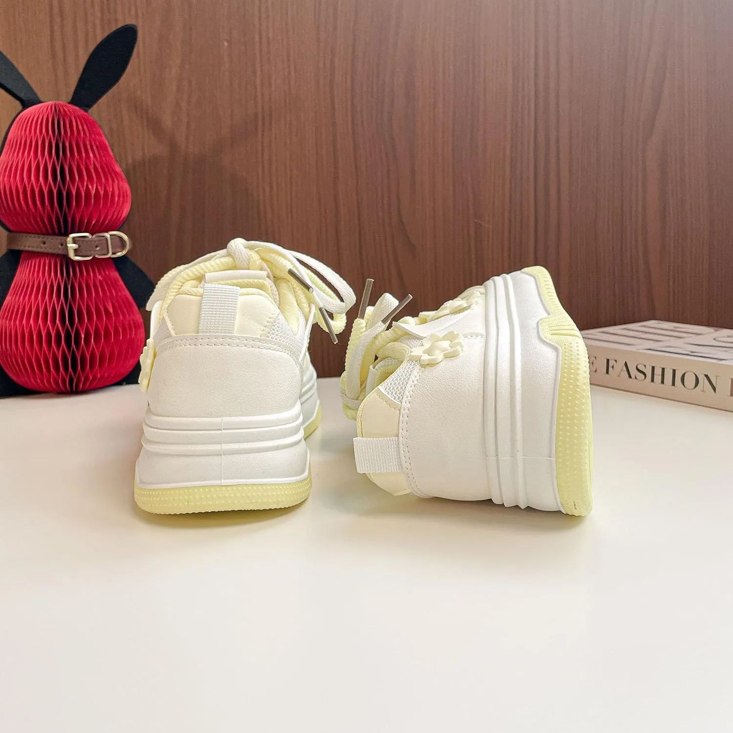 Womens Y2K Breathable Mesh Platform Sneakers College Girls Cute Fashion Campus Lightweight Walking Shoes