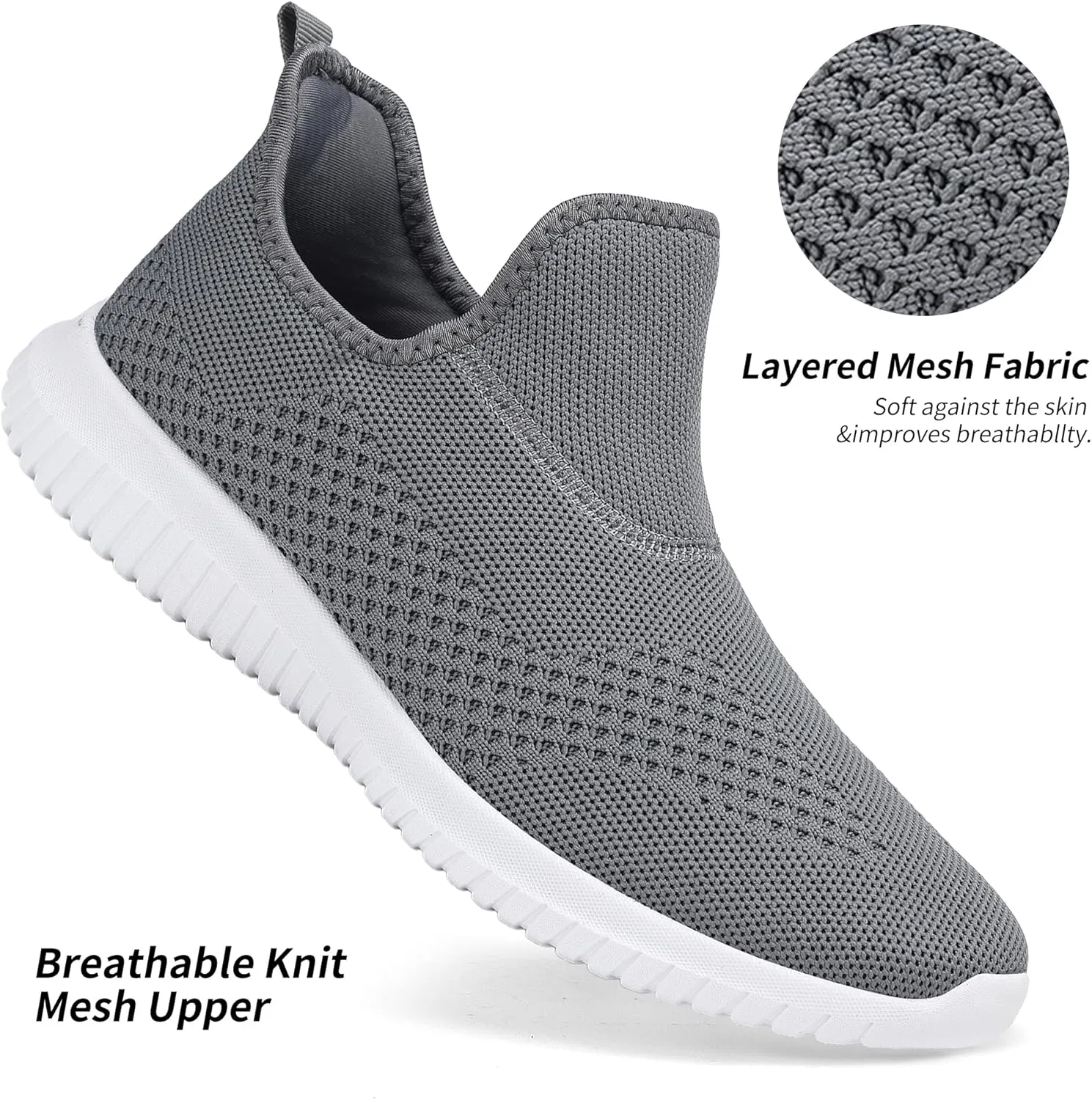 WXQ Men's Minimalist Walking Shoes Comfort Ultra Lightweight Breathable Running Tennis Athletic Gym Workout Non Slip Athletic Fashion Sneakers