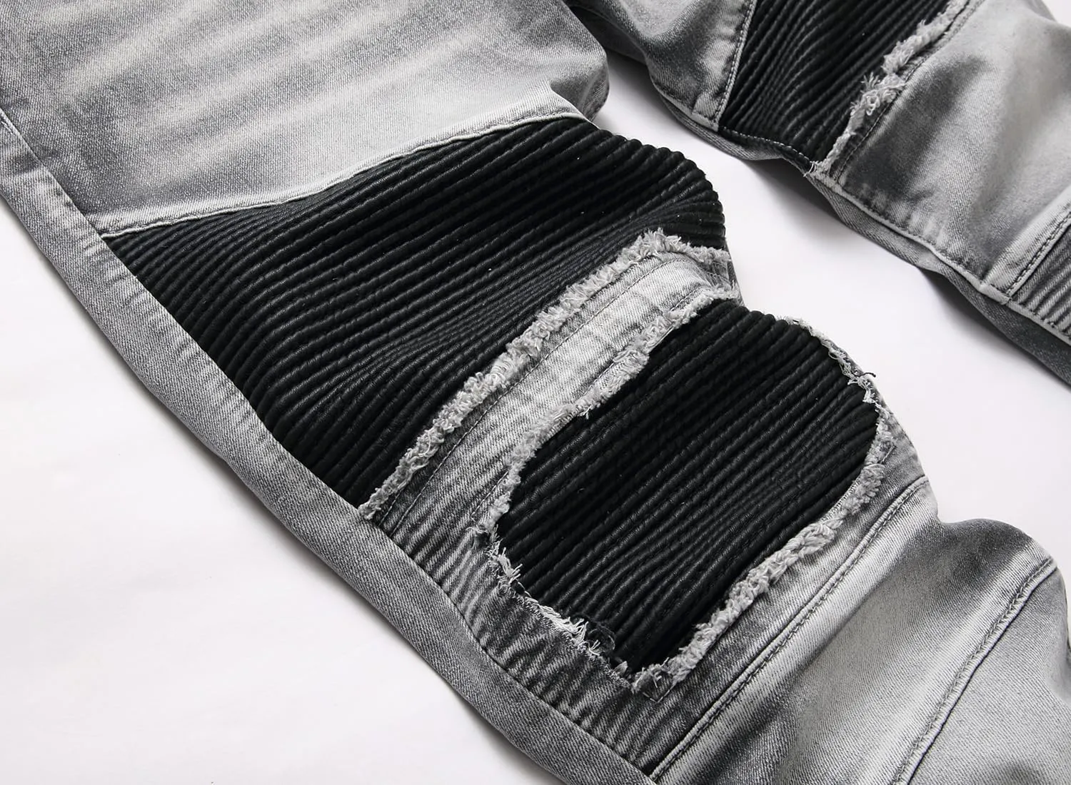 XIMXIMMTIAN Mens Slim Fit Jeans Stretch Ripped Biker Jeans for Men Fashion Straight Comfort Flex Waist Casual Denim Pants
