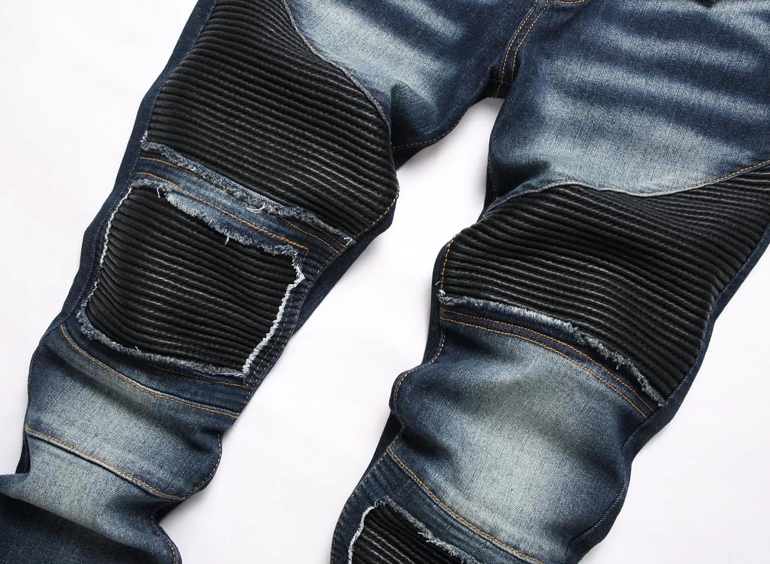 XIMXIMMTIAN Mens Slim Fit Jeans Stretch Ripped Biker Jeans for Men Fashion Straight Comfort Flex Waist Casual Denim Pants