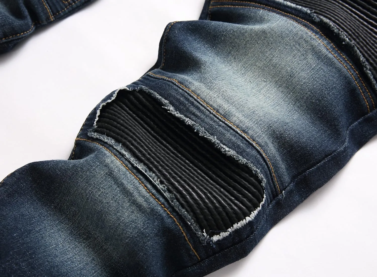 XIMXIMMTIAN Mens Slim Fit Jeans Stretch Ripped Biker Jeans for Men Fashion Straight Comfort Flex Waist Casual Denim Pants