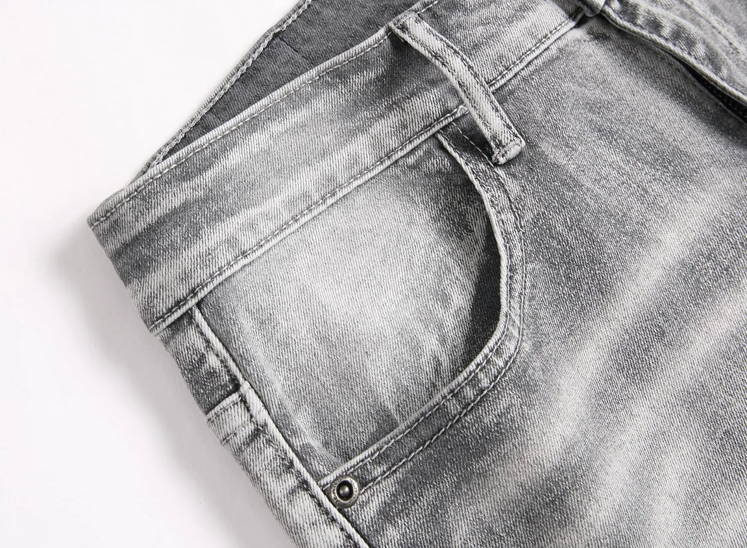 XIMXIMMTIAN Mens Slim Fit Jeans Stretch Ripped Biker Jeans for Men Fashion Straight Comfort Flex Waist Casual Denim Pants