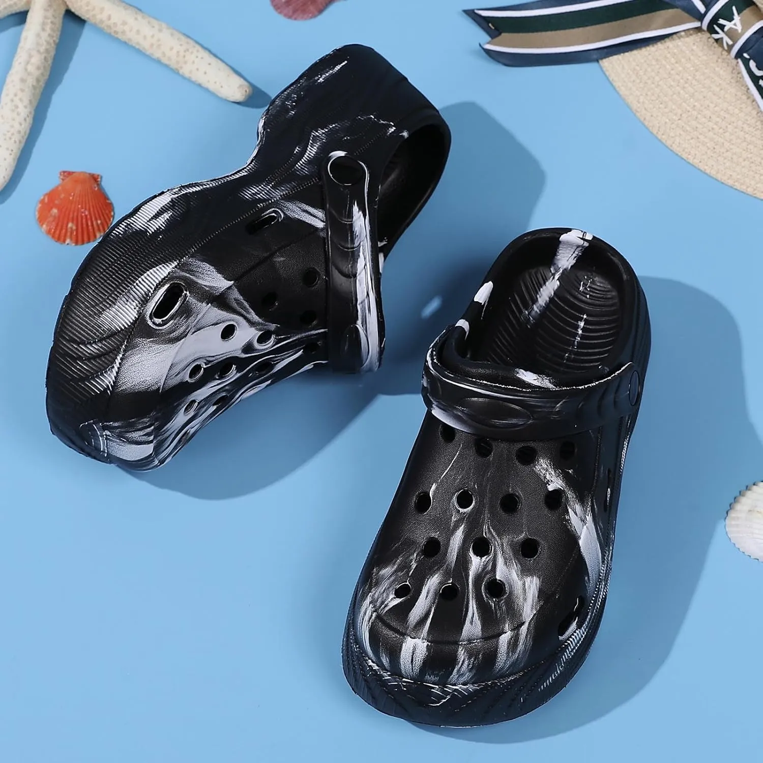 YUKTOPA Women's Platform Clogs Slip On Garden Shoes Lightweight Non Slip Beach Pool Sandals Indoor Outdoor Walking Slippers